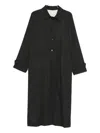 Alysi Button-front Trench Coat In Black