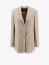 Alysi Single-breasted Shawl-lapel Blazer In Neutral