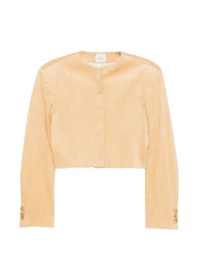 Alysi Corduroy Cropped Jacket In Orange