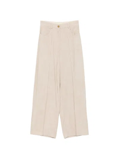 Alysi Corduroy Five-pocket Trousers In Neutral