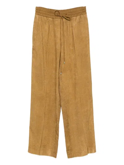Alysi Corduroy Trousers In Gold