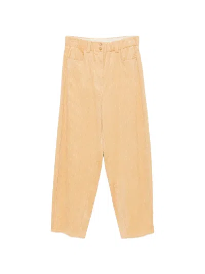 Alysi Corduroy Wide-leg Trousers In Yellow