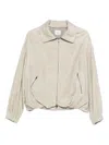 Alysi Corduroy Zip-front Jacket In White