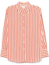 Alysi Cotton Blend Striped Shirt In Orange