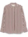 Alysi Cotton Blend Striped Shirt In Red