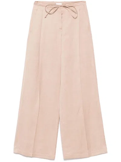 Alysi Cotton Blend Trousers In Beige