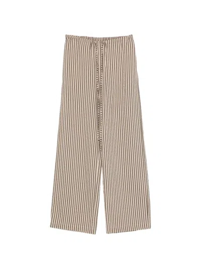Alysi Cotton Blend Trousers In Brown