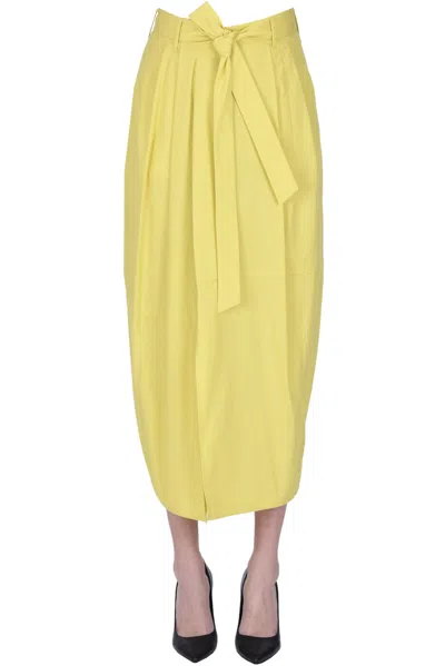 Alysi Cotton Pencil Skirt In Yellow