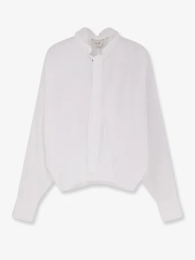 Alysi Cotton Shirt With Bow In White