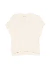 Alysi Beige Crew Neck Short Sleeves T-shirt In White