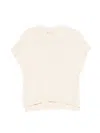 Alysi Beige Crew Neck Short Sleeves T-shirt In White