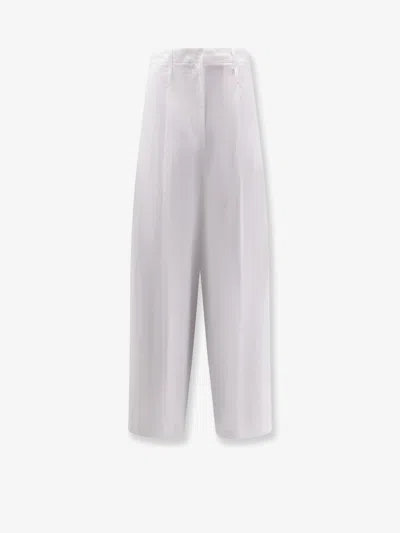Alysi Cotton Trousers In White