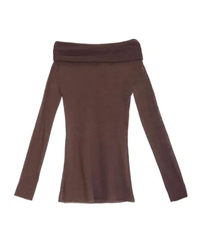Alysi Cowl-neck Sweater In Brown