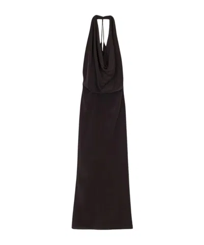 Alysi Cowl-neck Maxi Dress In Black