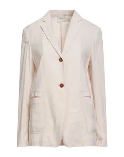 Alysi Crème Woman Blazer Beige Size 4 Virgin Wool, Elastane In Sand