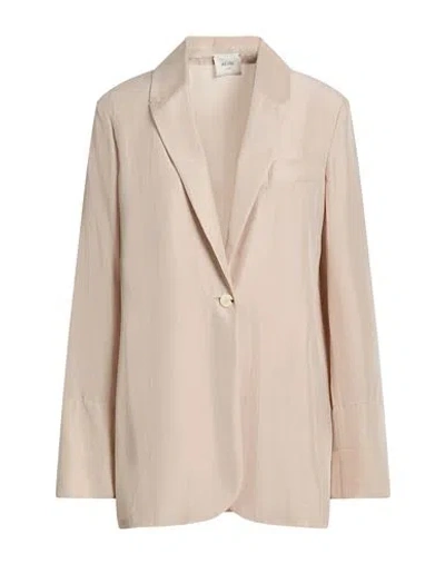 Alysi Crème Woman Blazer Beige Size 6 Silk In Pink