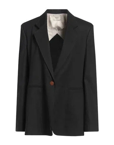 Alysi Crème Woman Blazer Black Size 10 Linen, Viscose, Elastane