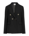 Alysi Crème Woman Blazer Black Size 6 Virgin Wool, Elastane In Black