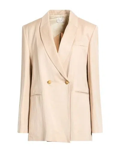 Alysi Crème Woman Blazer Blush Size 8 Lyocell, Linen In Pink