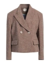 Alysi Crème Woman Blazer Camel Size 4 Virgin Wool, Elastane, Wool, Viscose In Beige