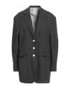 Alysi Crème Woman Blazer Charcoal Size 2 Viscose, Polyester, Wool, Elastane In Gray