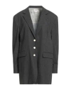Alysi Crème Woman Blazer Charcoal Size 4 Viscose, Polyester, Wool, Elastane