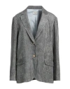 Alysi Crème Woman Blazer Grey Size 6 Viscose In Gray