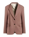 Alysi Crème Woman Blazer Light Brown Size 8 Polyester, Viscose, Elastane