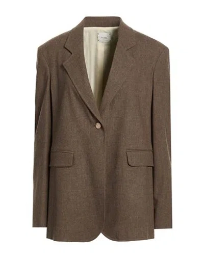 Alysi Crème Woman Blazer Light Brown Size 8 Viscose, Polyester, Wool, Elastane