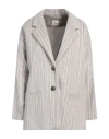 Alysi Crème Woman Blazer Light Grey Size 4 Wool, Polyamide, Polyester, Alpaca Wool, Viscose In Grey