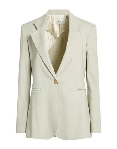 Alysi Crème Woman Blazer Light Grey Size 8 Linen, Viscose, Elastane In Gray
