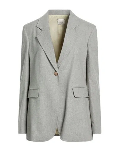 Alysi Crème Woman Blazer Light Grey Size 8 Viscose, Polyester, Wool, Elastane In Gray