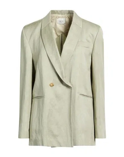 Alysi Crème Woman Blazer Sage Green Size 4 Lyocell, Linen