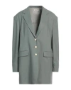Alysi Crème Woman Blazer Sage Green Size 4 Viscose, Polyester, Wool, Elastane