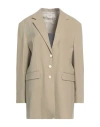 Alysi Crème Woman Blazer Sand Size 2 Viscose, Polyester, Wool, Elastane