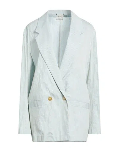 Alysi Crème Woman Blazer Sky Blue Size 4 Cotton, Linen, Viscose, Polyamide