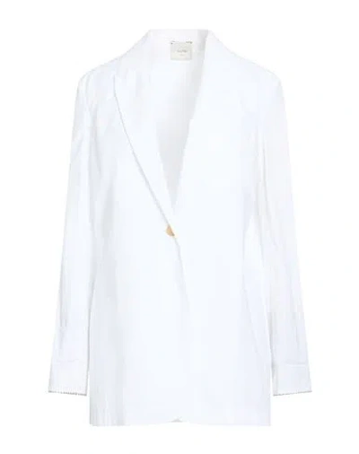 Alysi Crème Woman Blazer White Size 6 Cotton