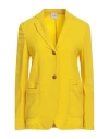 Alysi Crème Woman Blazer Yellow Size 2 Virgin Wool, Elastane In Yellow