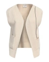 Alysi Crème Woman Cardigan Beige Size L Cotton, Polyamide