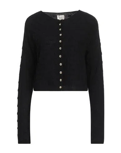 Alysi Crème Woman Cardigan Black Size S Cotton