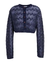 Alysi Crème Woman Cardigan Midnight Blue Size Xl Alpaca Wool, Merino Wool, Polyamide, Viscose, Metal