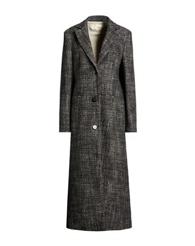 Alysi Crème Woman Coat Charcoal Size 4 Wool, Polyacrylic In Gray