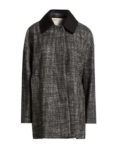 Alysi Crème Woman Coat Charcoal Size 6 Wool, Polyamide In Gray