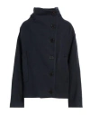 Alysi Crème Woman Coat Midnight Blue Size 4 Virgin Wool
