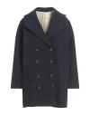 Alysi Crème Woman Coat Midnight Blue Size 6 Virgin Wool, Viscose