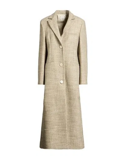 Alysi Crème Woman Coat Sage Green Size 4 Wool, Polyester