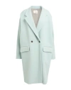Alysi Crème Woman Coat Sky Blue Size 4 Wool, Viscose In Blue