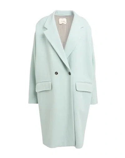 Alysi Crème Woman Coat Sky Blue Size 4 Wool, Viscose