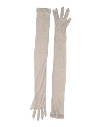 Alysi Crème Woman Gloves Beige Size Onesize Modal, Wool In Gray