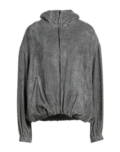 Alysi Crème Woman Jacket Charcoal Size 8 Viscose In Gray